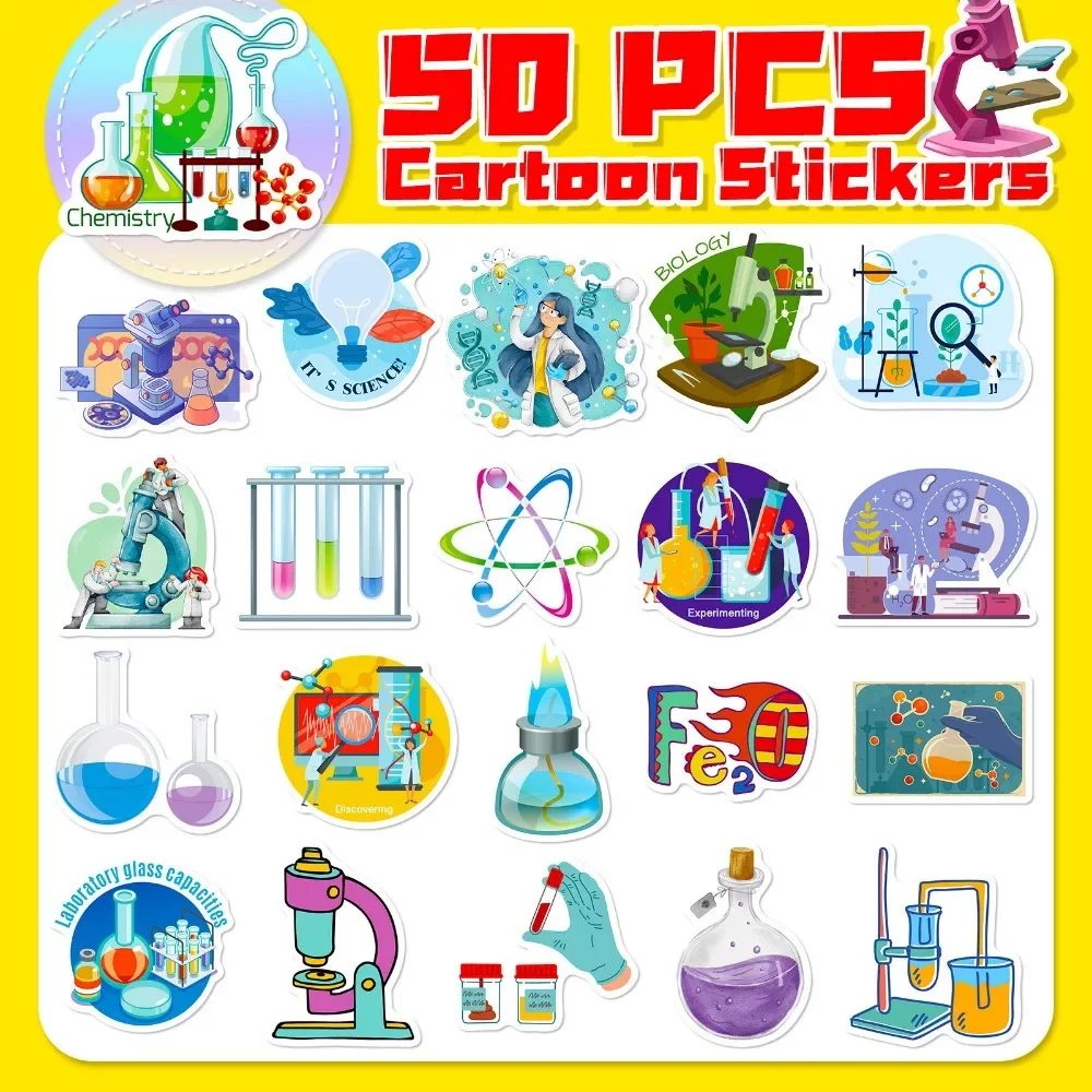 50PCS Cartoon Science Lab Stic - مراجعة Vintage Fashion Toys وسعره