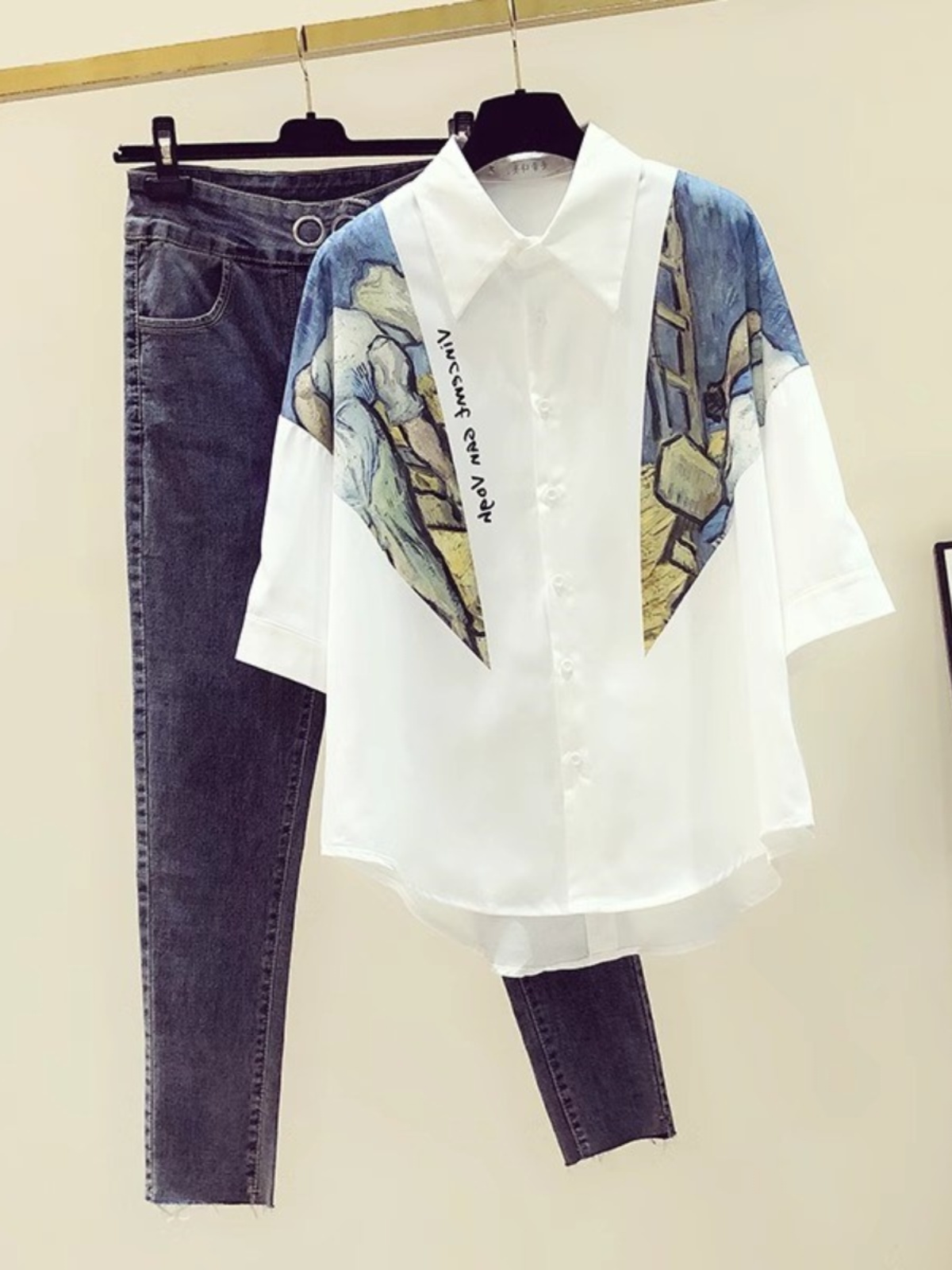 White Printed Chiffon Short Sl - مراجعة Vintage Fashion Outlet وسعره