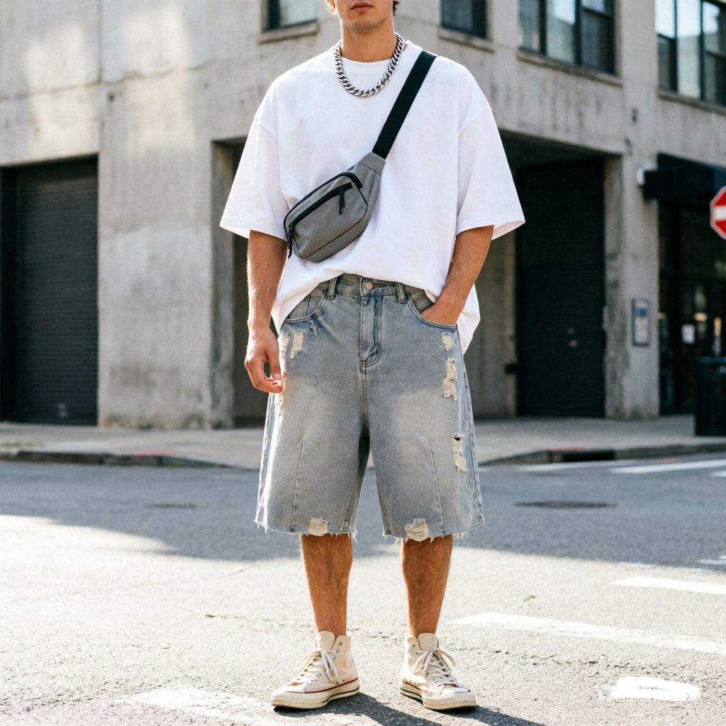 Summer Men's Casual Jeans Shor - مراجعة Vintage Fashion Jeans وسعره
