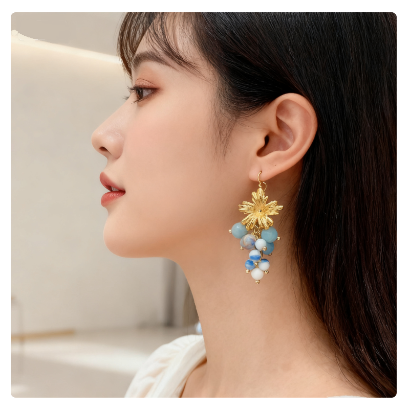 Turquoise Grape Cluster Stud E - مراجعة Vintage Fashion Influencer وسعره