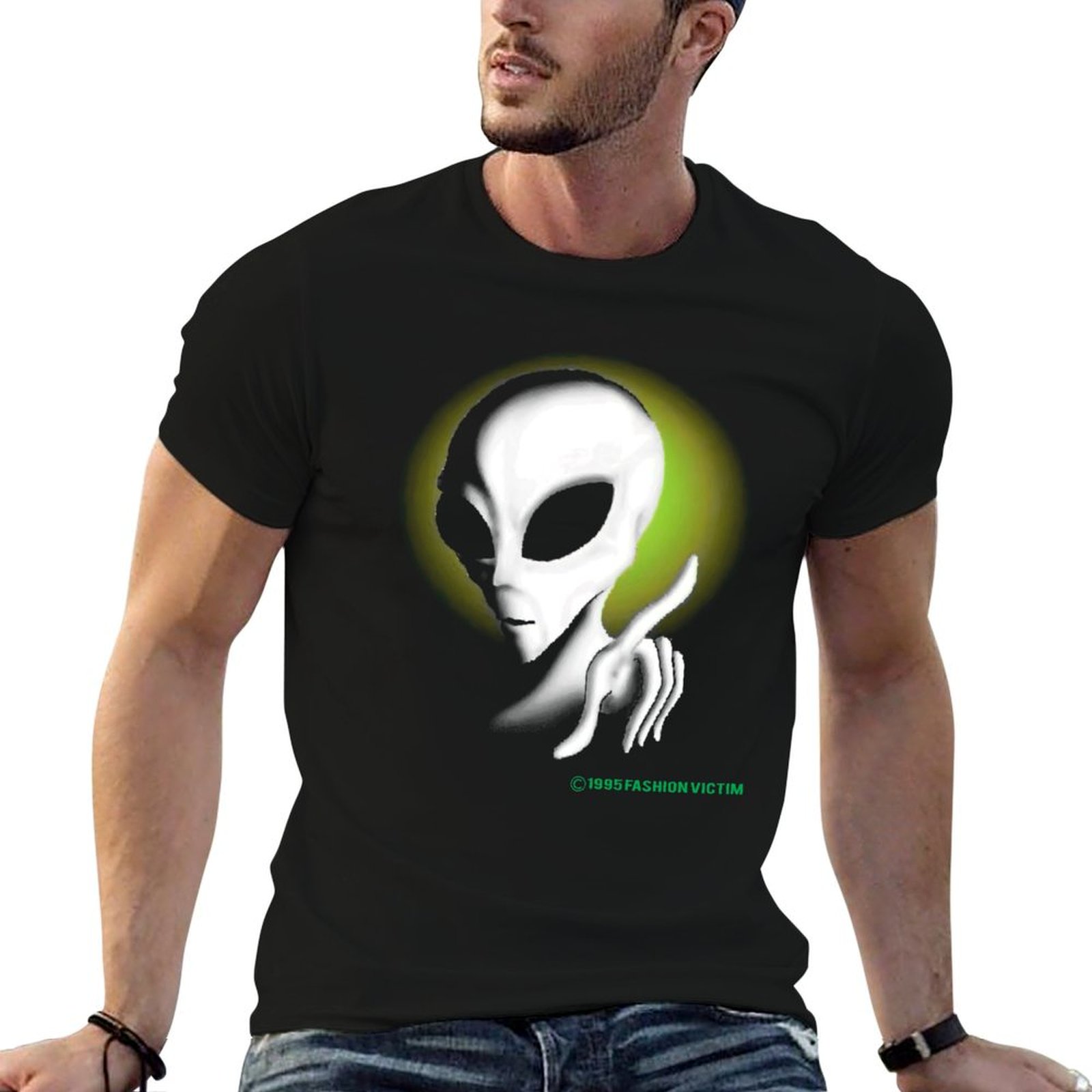 1995 ALIEN Vintage Glow In The - مراجعة Vintage Fashion Victim Shirt وسعره