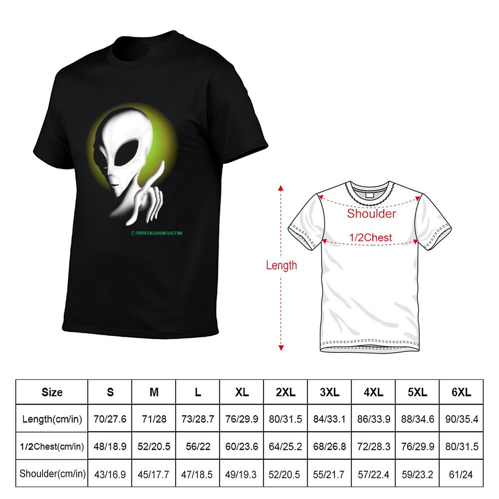 1995 ALIEN Vintage Glow In The - مراجعة Vintage Fashion Victim Shirt وسعره