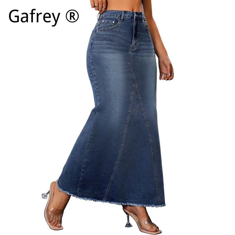 Women Denim Midi Skirt High Wa - مراجعة Vintage Fashion Jeans وسعره