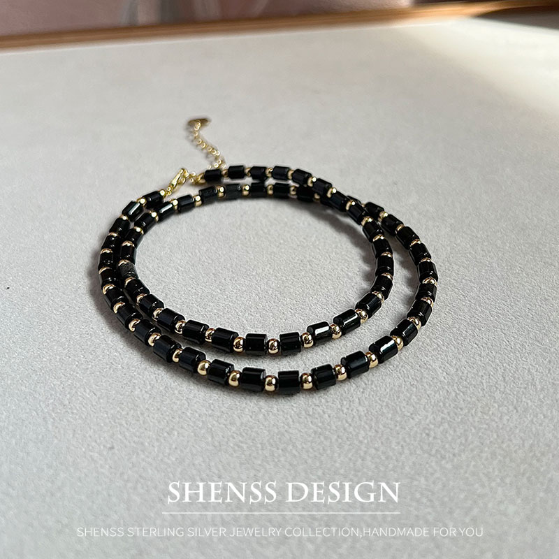 Natural 4mm obsidian Necklace  - مراجعة Vintage Fashion Theme وسعره