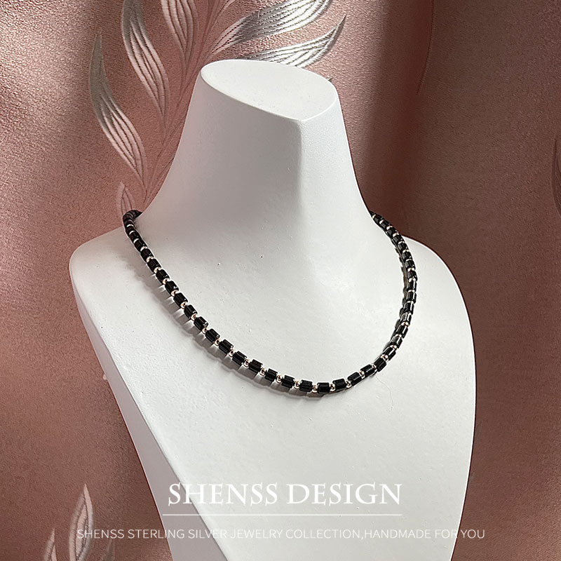 Natural 4mm obsidian Necklace  - مراجعة Vintage Fashion Theme وسعره