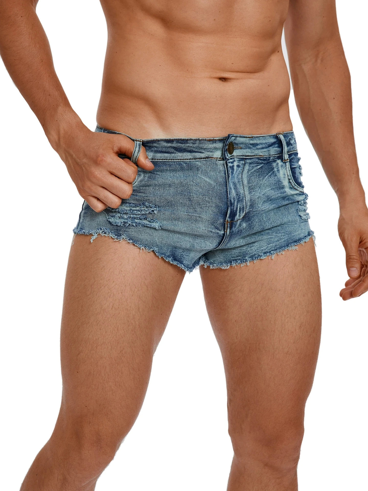 Men's Low Waist Jeans Shorts F - مراجعة Vintage Fashion Jeans وسعره
