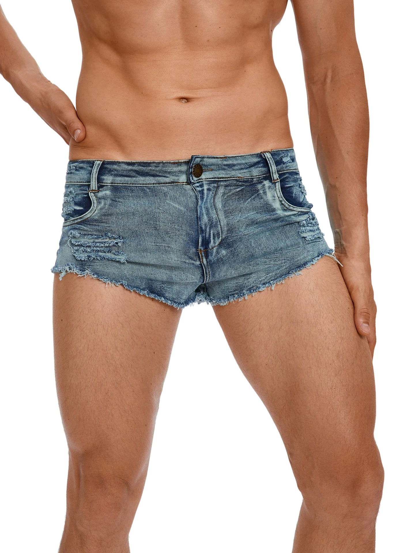 Men's Low Waist Jeans Shorts F - مراجعة Vintage Fashion Jeans وسعره
