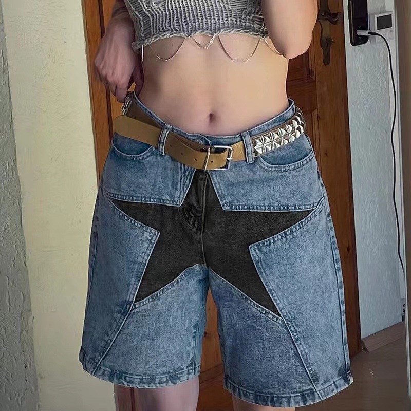 Stars Patchwork Women Short Je - مراجعة Vintage Fashion Jeans وسعره