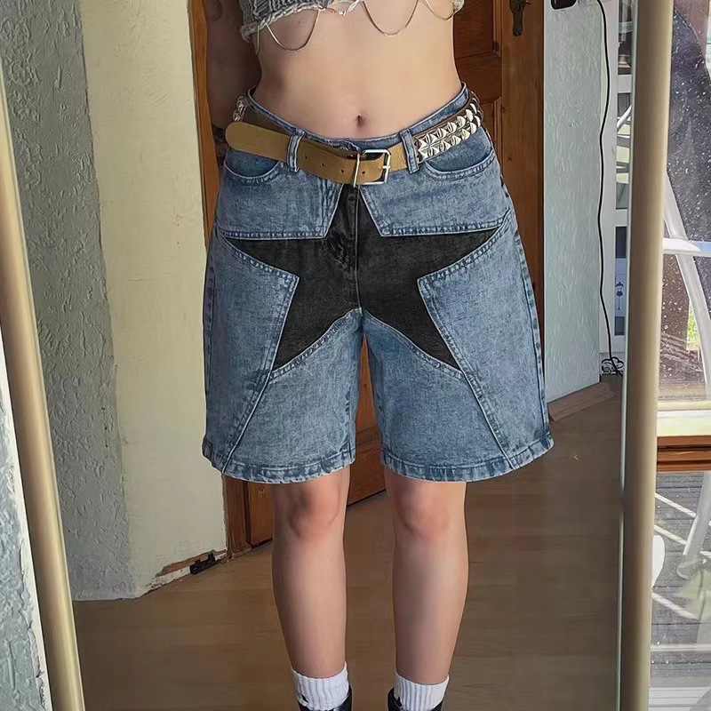 Stars Patchwork Women Short Je - مراجعة Vintage Fashion Jeans وسعره