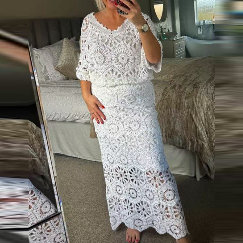 Casual Flared Sleeve Solid Par - مراجعة V Vintage Fashion وسعره