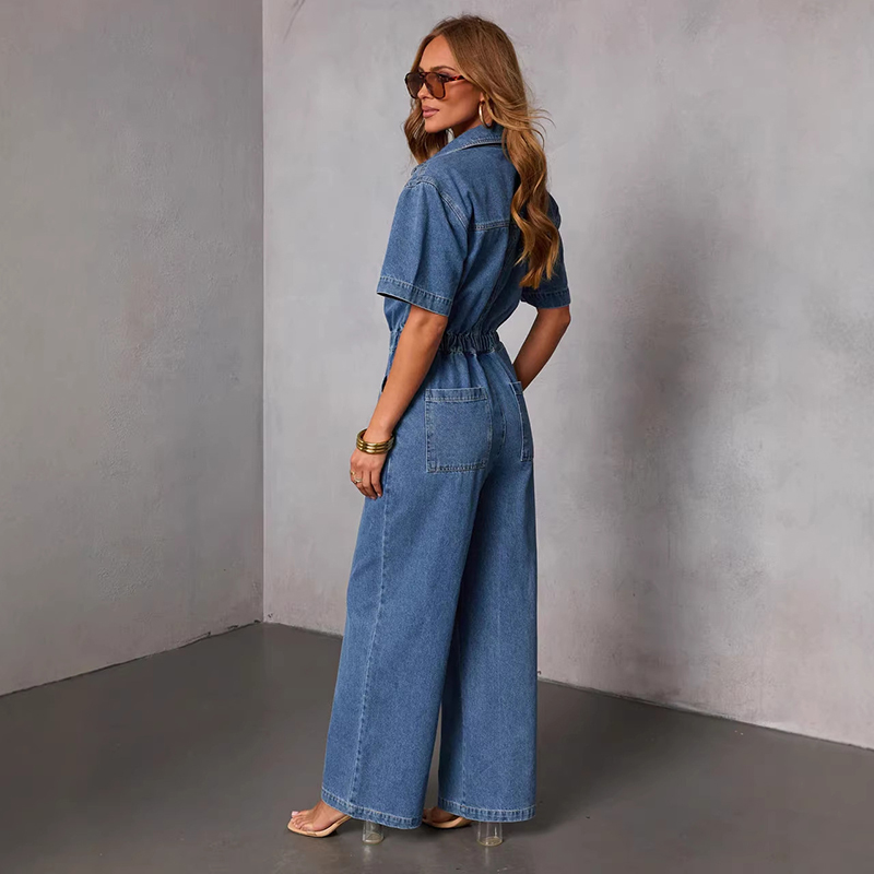 Retro Fashion Short Sleeve Den - مراجعة Vintage Fashion Jeans وسعره